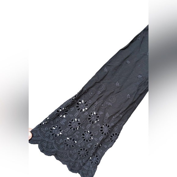 Winston White Anthropologie Serena Romper Lace Up Black Bell Sleeve Small Whimsy - Picture 9 of 12